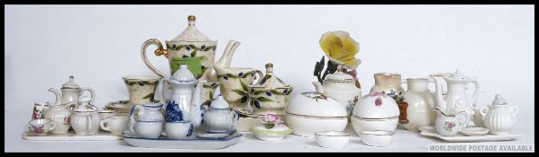 A collection of miniature Staffordshire