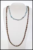 Tow Bohemian glass bead necklaces strung