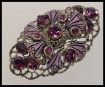 A vintage Czech plated filigree enamel a