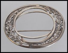 An large Art Nouveau silver oval pierced