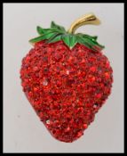 Large vintage strawberry brooch with vib