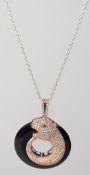 A 925 silver designer pendant necklace w