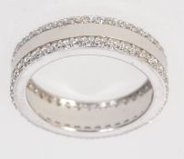 A 925 Art Deco style silver band ring wi