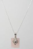 A 925 silver rococo style pendant neckla