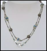 A 1930s Art Deco white metal and Czech g