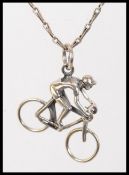 A 925 silver pendant necklace with fancy