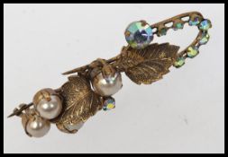 1940's rhinestone and simulated pearl sp