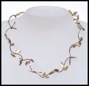 A  vintage 925 silver necklace and earni