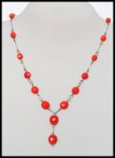 A 1930s Czech glass and rolled gold neck