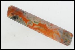 A 1930s Art Deco faceted moss agate bar