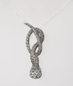 A 925 silver  pendant necklace with larg