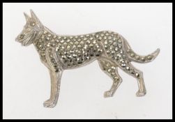 A 1950#s marcasite dog Alsatian brooch M