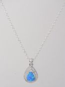A 925 silver necklace with an opalite an