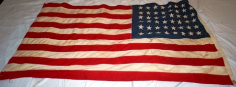 A 20th century American flag being machi