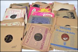 A collection of vintage 78rpm records of different genres to include swing, jazz,