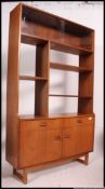 A vintage 20th century teak sideboard / room divider with upper glass sliding doors over