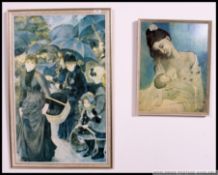A retro large print of a famous painting by Renoir and another by Picasso.