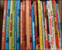 A collection of retro childrens annuals dating from the 1970's to include many football / soccer