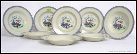A set of eight Woods and Sons Soo - Chow Vert De Mer dishes 25cm
