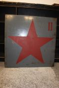 A vintage industrial military metal military panel,