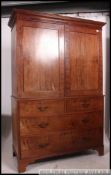 A late 19th century Victorian mahogany linen press tallboy.