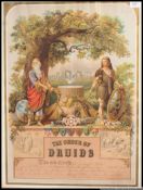 A 19th century Victorian framed and glazed Ancient Order of Druids Lithograph Certificate Masonic
