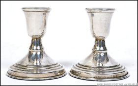 A pair of 20th century silver 925 marked candlesticks,