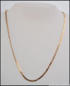 A 9ct gold hallmarked ladies snakelinked necklace chain with clasp, makers ccs / 375.