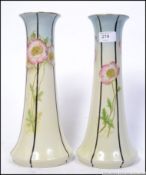 A pair of early 20th century Art Nouveau vases of secessionist vases in the Cromer pattern by