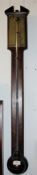 A Georgian mahogany stick barometer by Dolland of London.