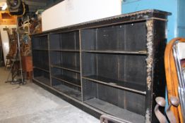 A 19th century Victorian huge triple window aesthetic movement ebonised mahogany lawyers / library