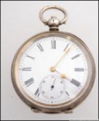 A silver cased pocket chronometer watch, with makers name of W. Veal of Bath. The case marked 0.