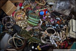 A very large collection of vintage and contemporary costume / dress jewellery to include bracelets ,