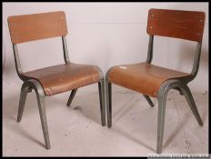 2 vingage Esavian mid century childrens school chairs by James Leonard.
