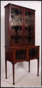 A late 19th century Victorian mahogany Chippendale revival library double bookcase on bookcase