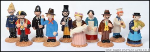 A collection of 10 Beswick Trumpton Camberwick Green figurines to include TR1 Captain Flack