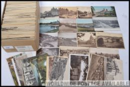 Shoebox of approx 600 older picture postcards.