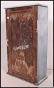 A vintage painted shabby chic pine wall hanging cupboard,