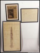 A collection of framed and glazed items all relating to space travel to include Apollo,