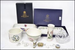 A collection of ceramics to include Worcester Evesham, Limoges, Swarovski crystal,