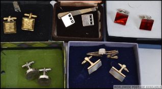 5 pairs of gentle mens cufflinks and two matching tie pins (see images for details)