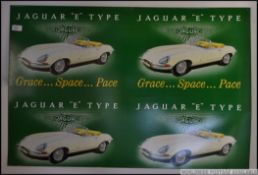 A large 20th century vintage style tin Jaguar advertising sign.