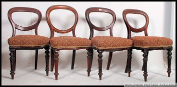 4 Victorian balloon back mahogany dining chairs.