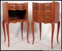 A good quality pair of French fruitwood bedside chests / cabinets.