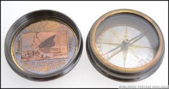 A brass cased contemporary ' Titanic ' compass