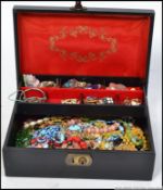 A collection of costume jewellery to include bead necklaces and chains, of varying ages and design,