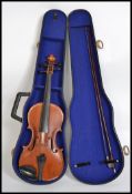 A 20th century Andreas Zeller cased violin bearing label inside for Romania Stentor Music Co.