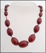 A stunning vintage red amber ladies necklace.