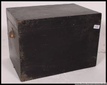 A vintage ebonised sailors ditty box, having a hinged lid.