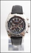 A Rotary Aqua speed gentlemans wristwatch with black dial and subsidiary dials.